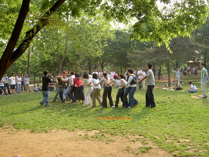 College students at play