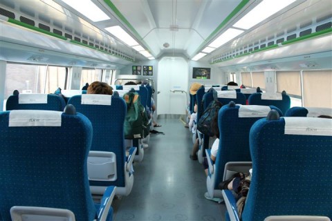 The second floor of the fifth car.