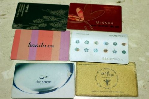 Point cards from cosmetic stores...