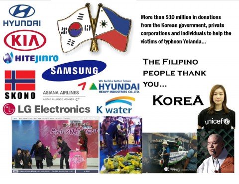 I am no graphic artist but I want everyone to know how actively is Korea helping the typhoon Yolanda victims.