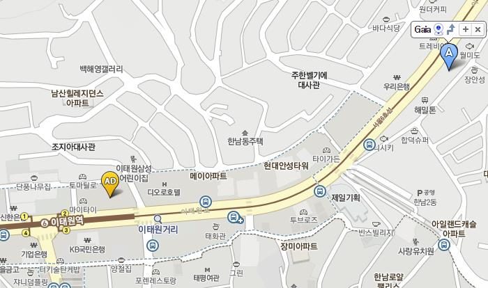 Map to Restaurant Gaia